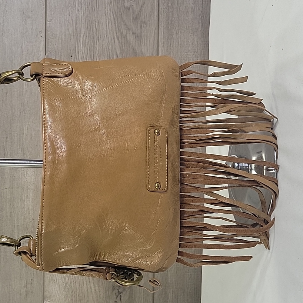 Lucky Brand Small Brown Fringe Leather Crossbody Shoulder Bag - Picture 2 of 12